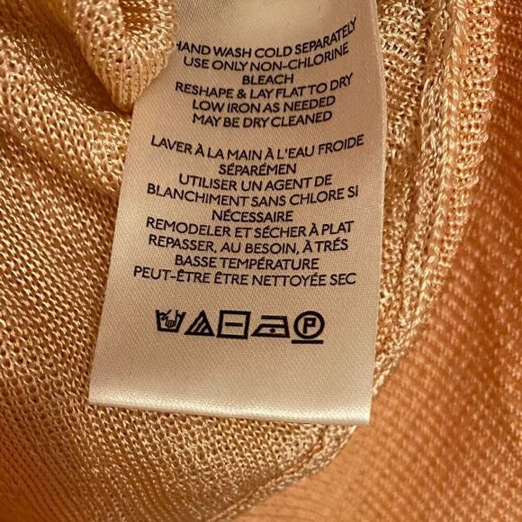 Free People Peach Pluto Sheer Wrap Sweater Rose Wine Combo Size Extra Small - Picture 6 of 7